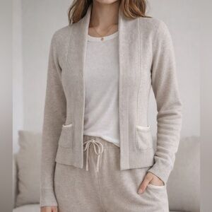 Club Monaco women’s heather grey cashmere open cardigan cozy soft casual size S